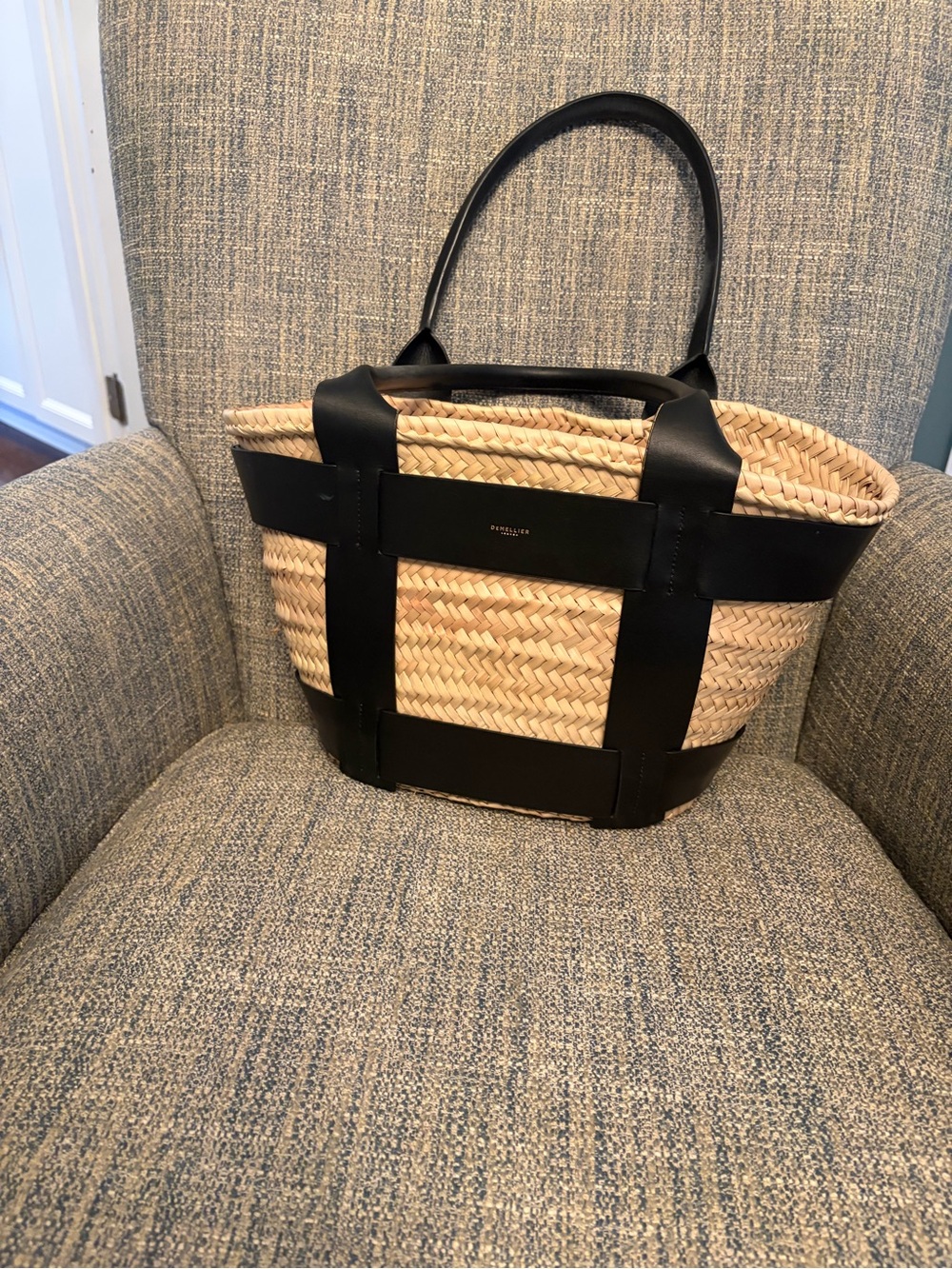 DeMellier raffia basket tote (Santorini)